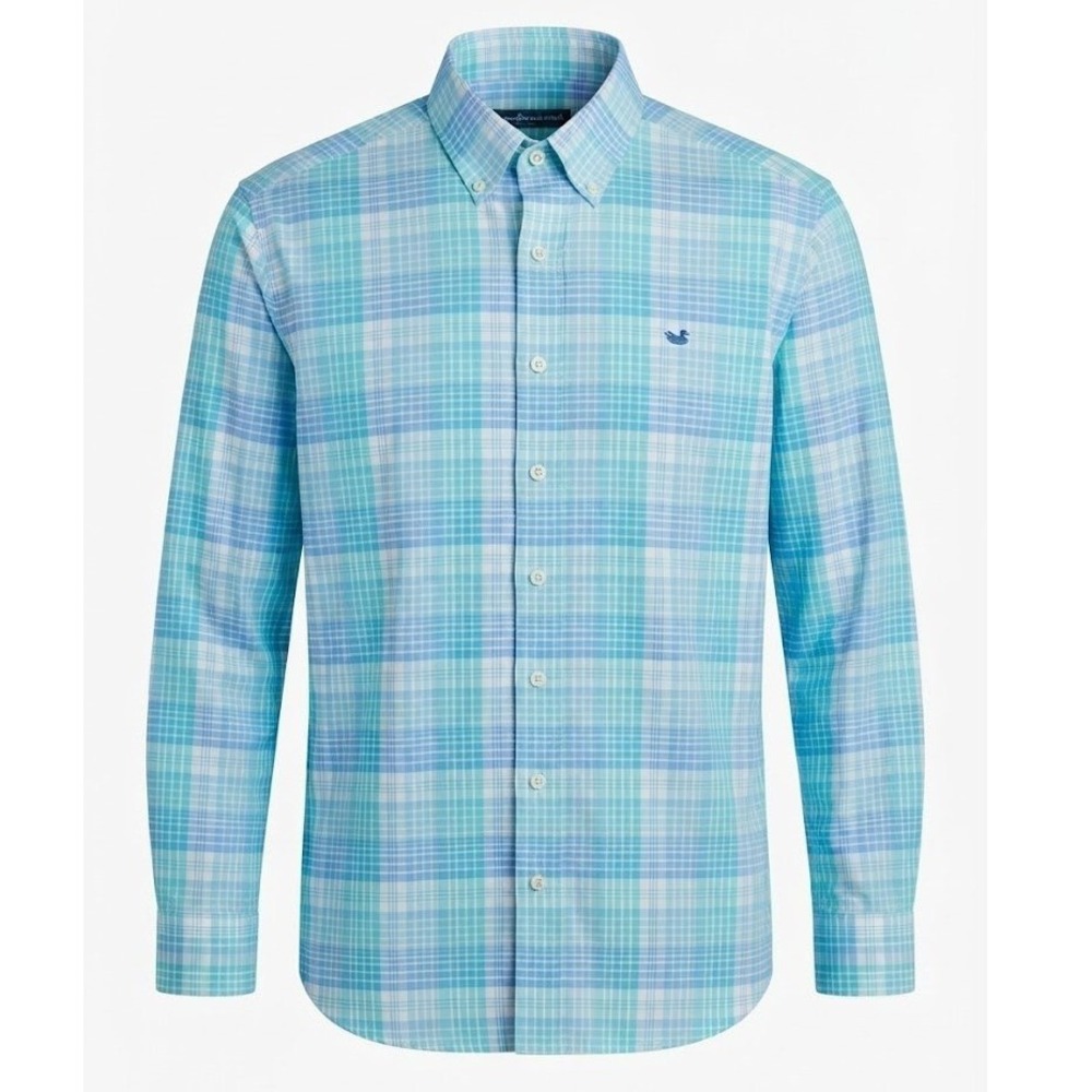 Southern Marsh Performance Plaid Button Down Shirt Mens Medium Blue - CJ